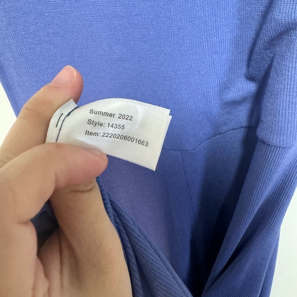 NWOT Marine Layer Women's Dress Lexi Rib Fit Flare Midi Sz S Blue Casual Summer - Picture 5 of 9